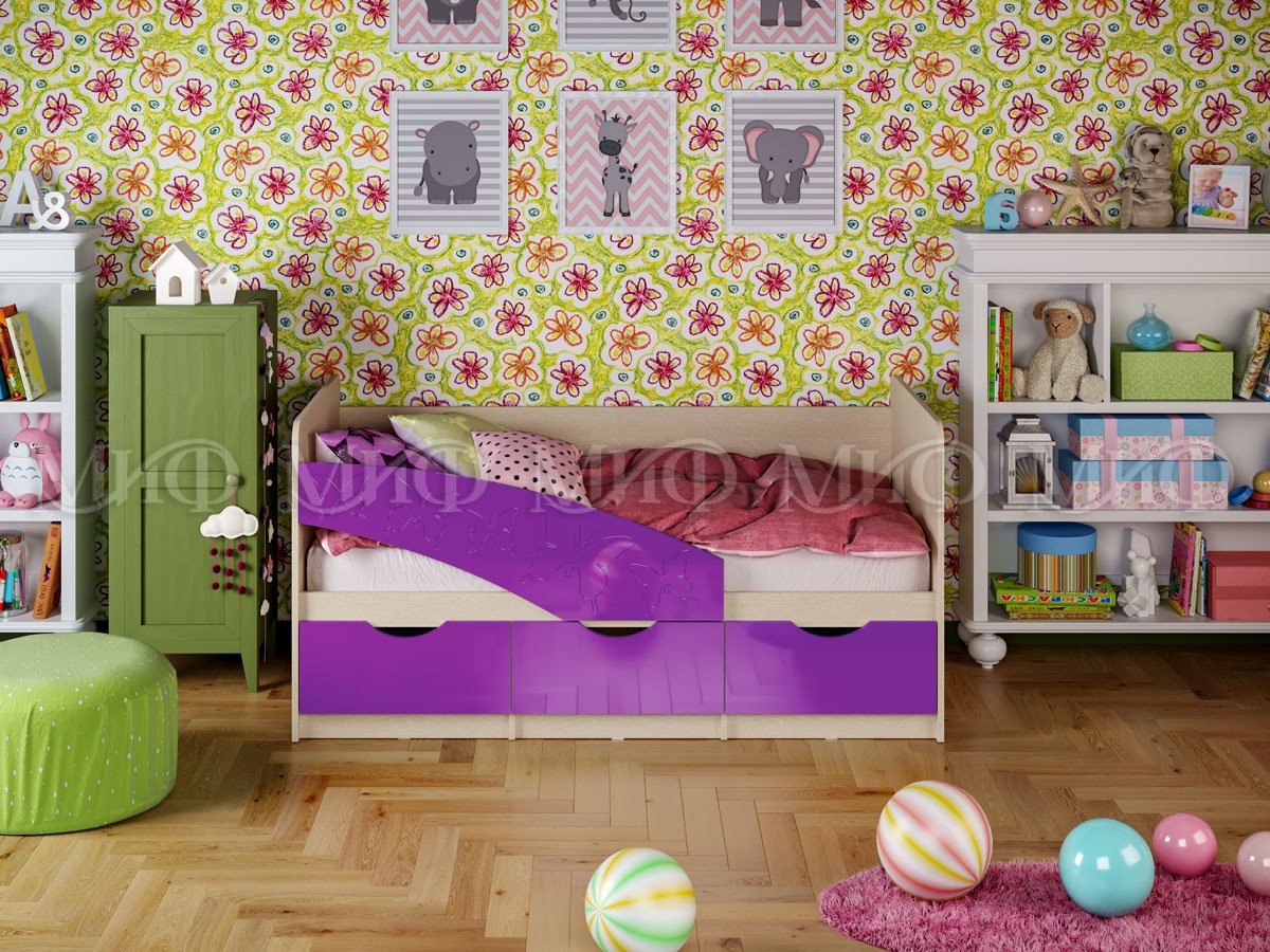 Детская кровать Бабочки - Интернет-магазин мебели компании «МИФ»
